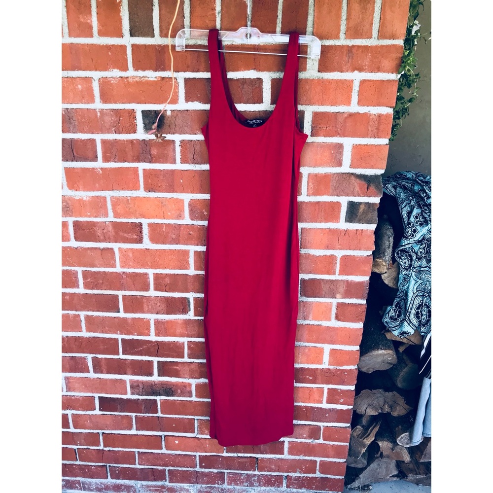Long red dress